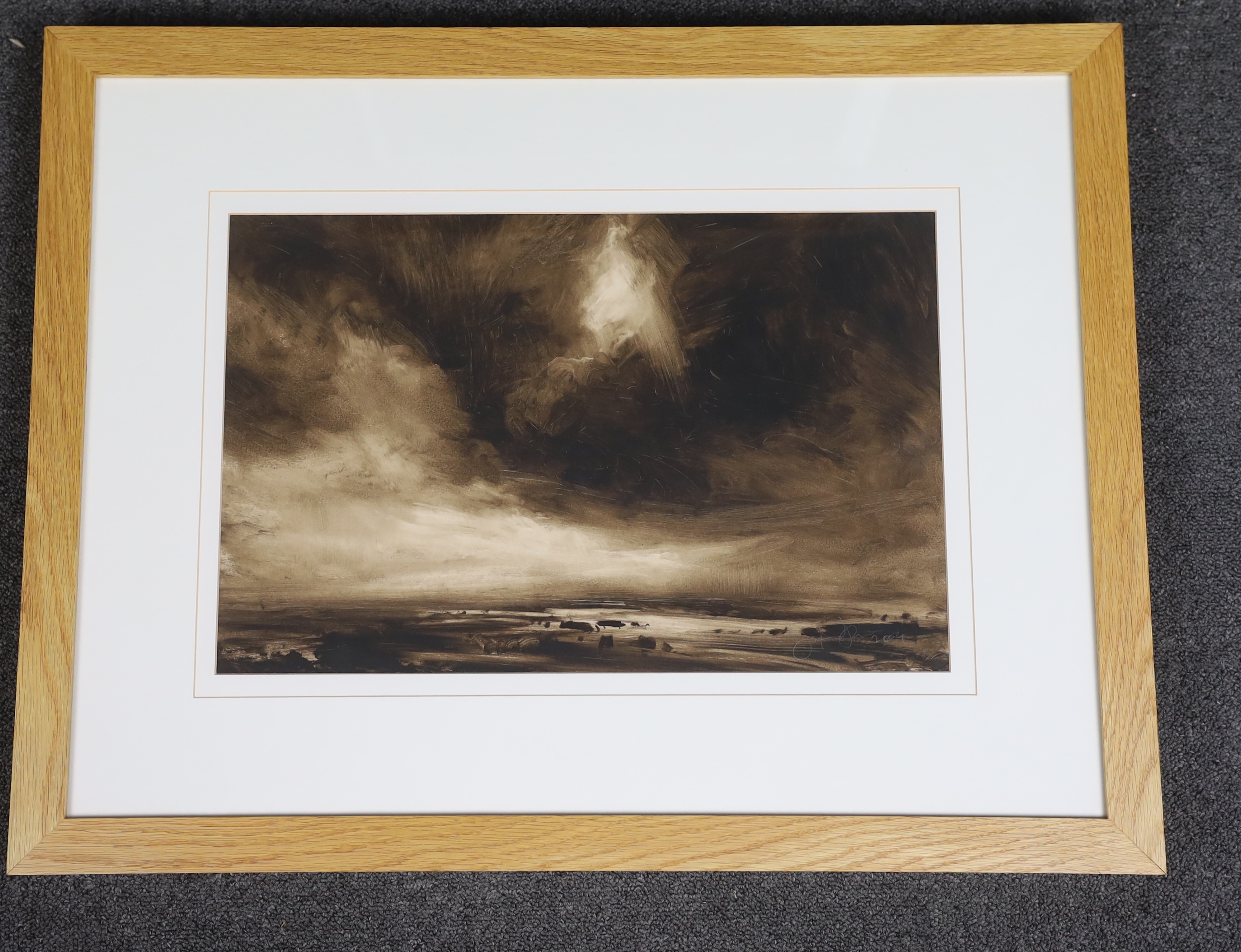 James Naughton (b 1971), 'Light through clouds', watercolour, 28.5 x 44cm